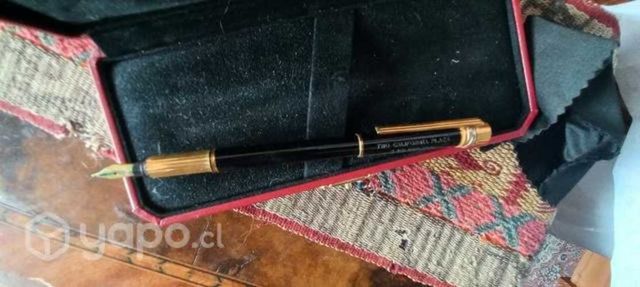 Lapicera pluma de Cartier con alianza triple oro