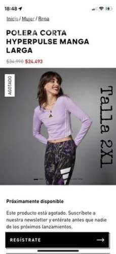 Polera Corta Manga Larga Adidas