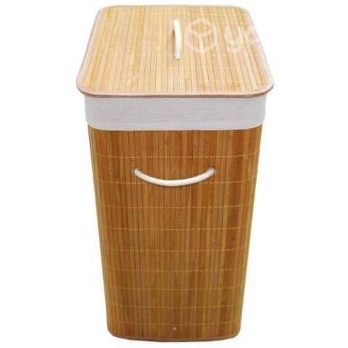 Cesto de ropa rectangular bambú natural