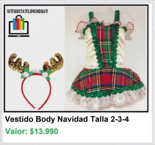 Vestido de Navidad con Cintillo Nuevo