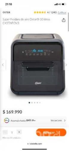 Horno Freidora de aire marca Oster