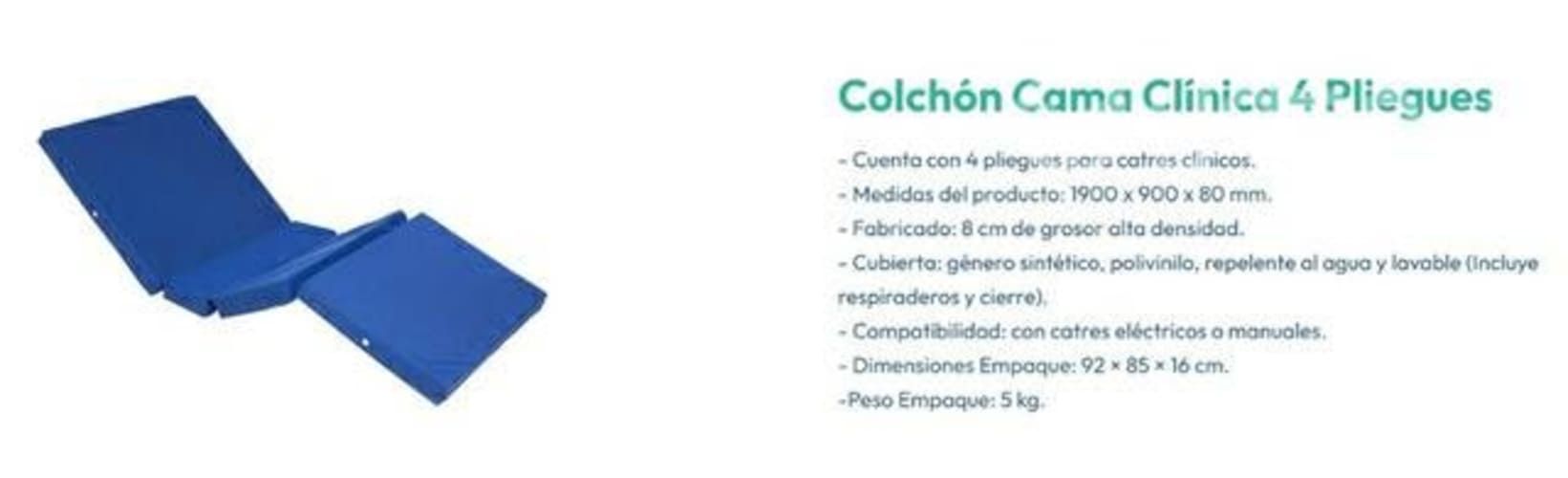 Cama clínica con colchón
