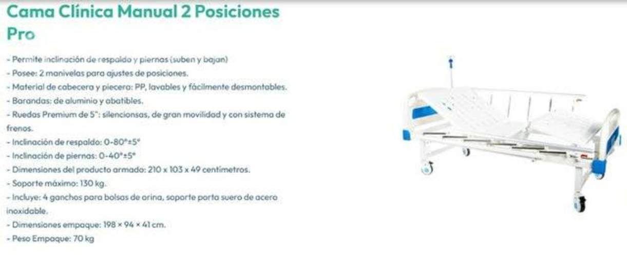 Cama clínica con colchón