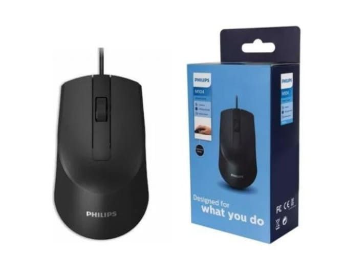 Mouse Philips Optico Usb Alambrico M104 Wired Negr
