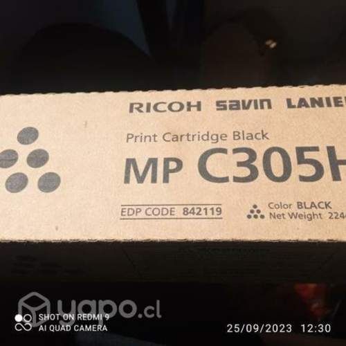 Toner Ricoh MP c305 black original