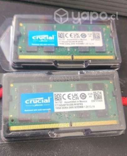 Memoria ram 16gb crucial ddr4 2666mhz