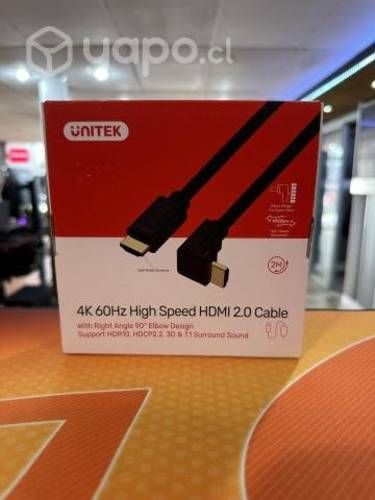 Cable hdmi 4k con angulo de conexión 90°