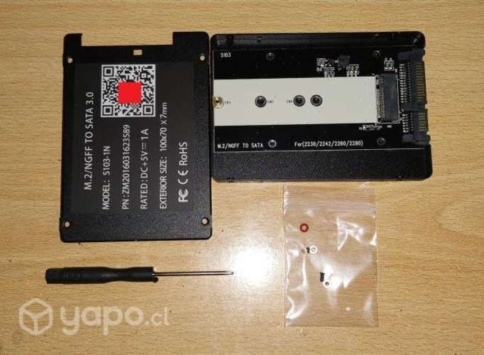 Benkeg S103-1N Adaptador M.2 SSD NGFF SATA Negro