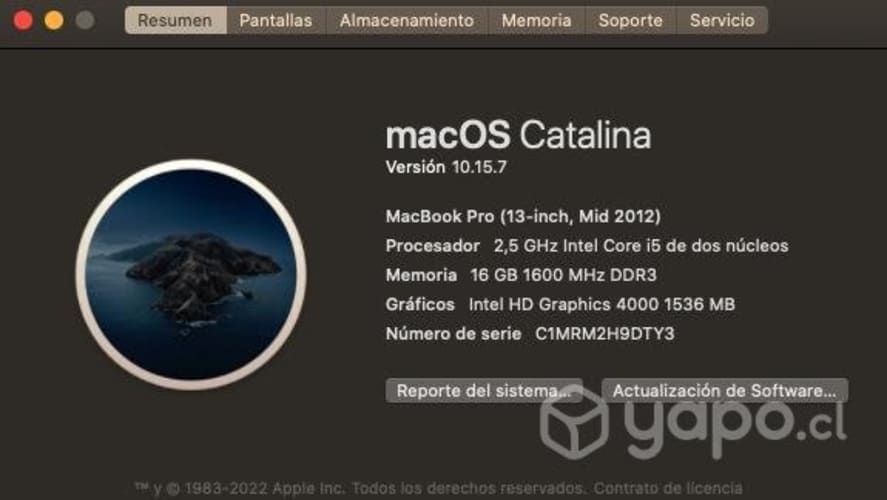 Macbook Pro 2012, 1TB ssd, 16GB RAM
