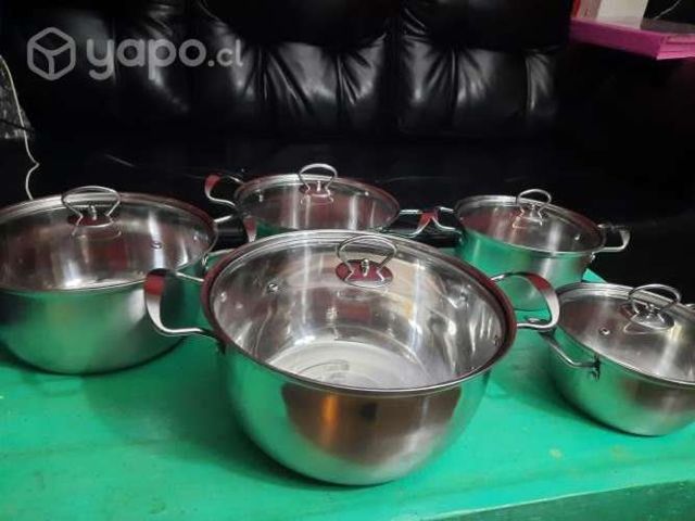 Bateria de cocina / juego de ollas acero inoxidabl