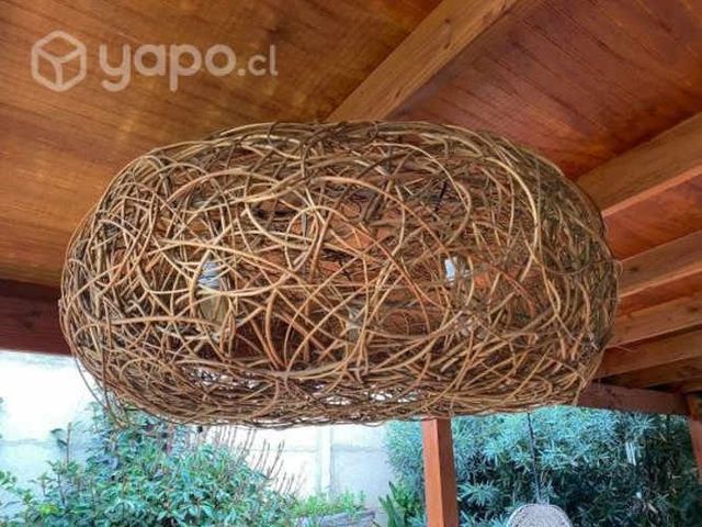 Lamparas de nido de pajaro mimbre