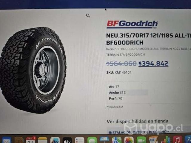Neumático nuevo bfgoodrich