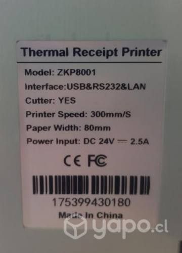 Impresoras térmicas ZKteco