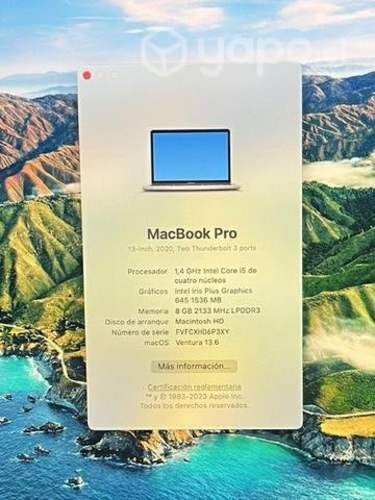 Macbook Pro 2020 256 GB