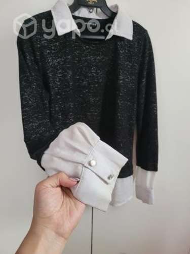 Chaleco con cuello de blusa