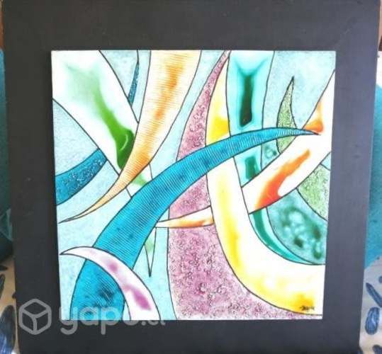 Cuadro en madera y cerámica