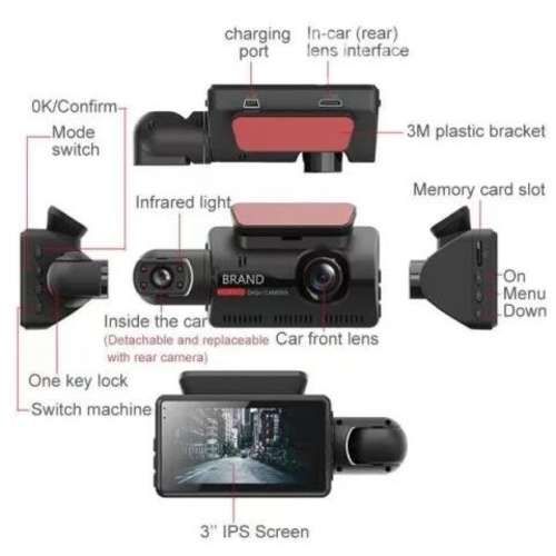 Camara seguridad auto dual dvr dashcam