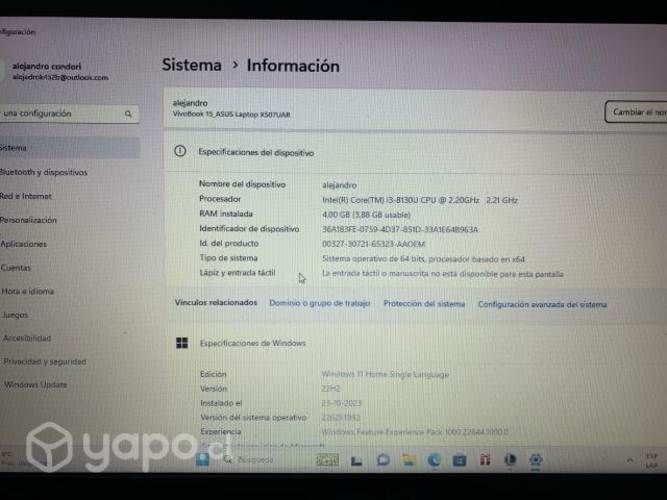 ASUS VIVO BOOK15 excelente estado