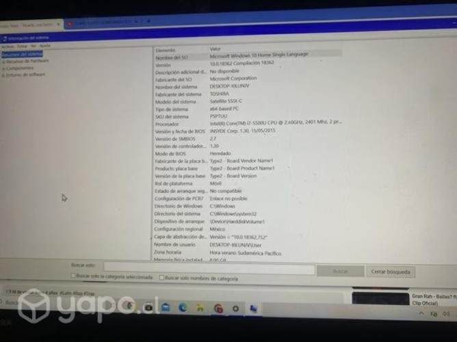 Lapto toshiba táctil core i7 , Windows 10