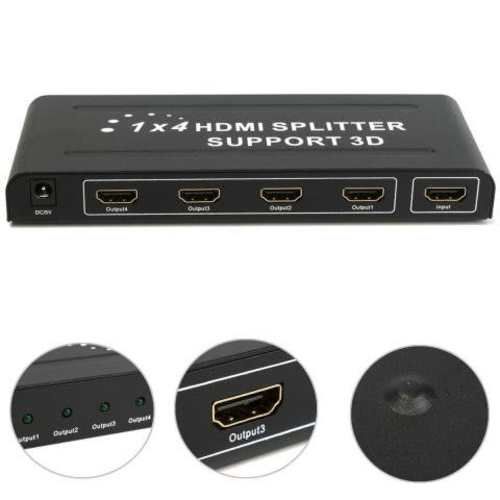 Splitter hdmi amplificado 4 salidas, soporta 3d