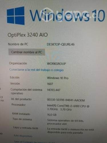 Vendo Computador Dell optiplex 3240 aio