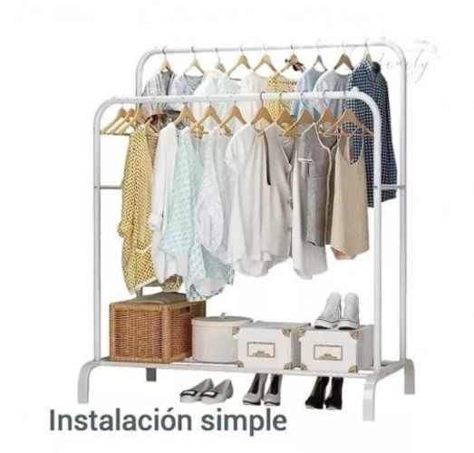 Perchero Metálico Doble Closet Organizador Hogar