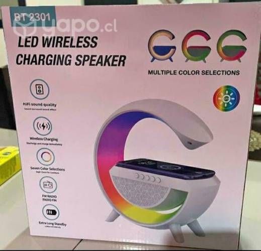 Parlante, cargador con luces