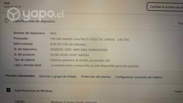Notebook Ultraliviano Swift 3 SF Intel