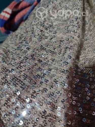 Falda lentejuelas plateada