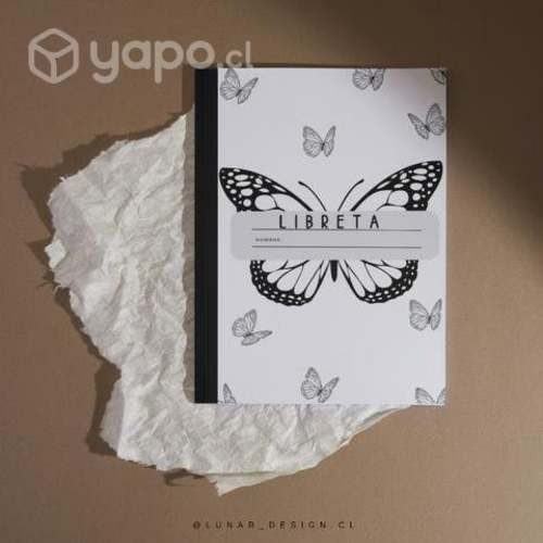 Libreta mariposas, archivo imprimible