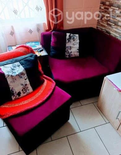 Sillones de 4 cuerpos color Burdeo