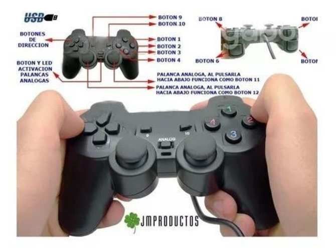 Joystick Control Alámbrico Usb Pc Dualshock X2 Uni