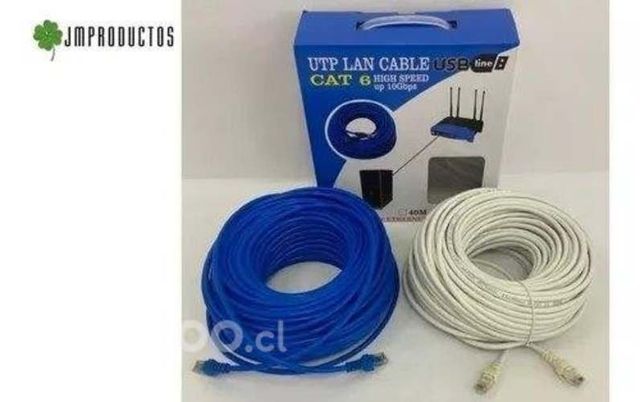 Cable De Red Ethertnet 50 Metros Rj45 Categoria 6