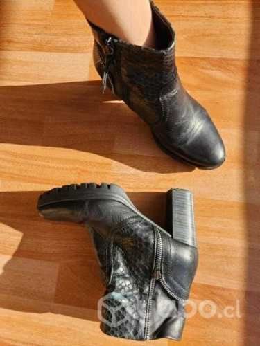 Botines con tacon de cuero comodos