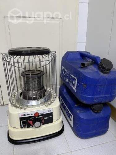 Estufa a parafina con 2 bidones 20 lts