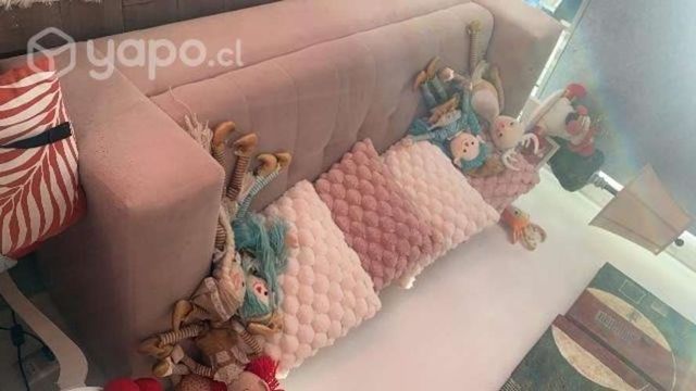 Sillón 2 cuerpos rosado