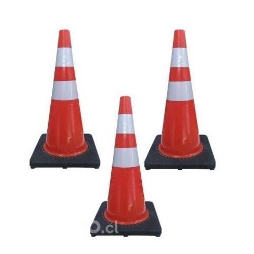 Pack X3 Cono Vial Reflectante Anti Vuelco Base Pes