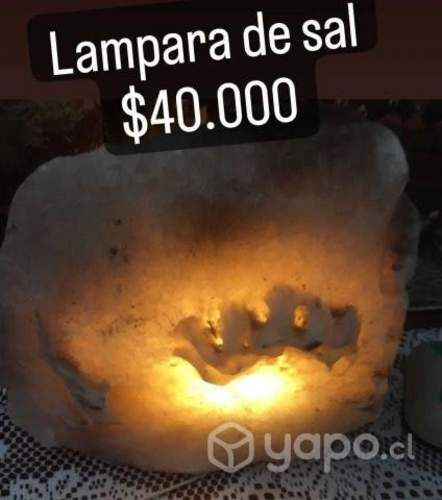 Pizarra y lámparas de sal