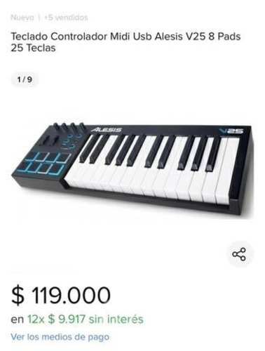 Teclado midi alesis v25