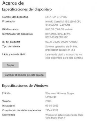 Notebook HP, i5, SSD 240 GB, RAM 8 GB, Windows 10