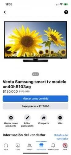 Samsung smart tv modelo un40h5103ag