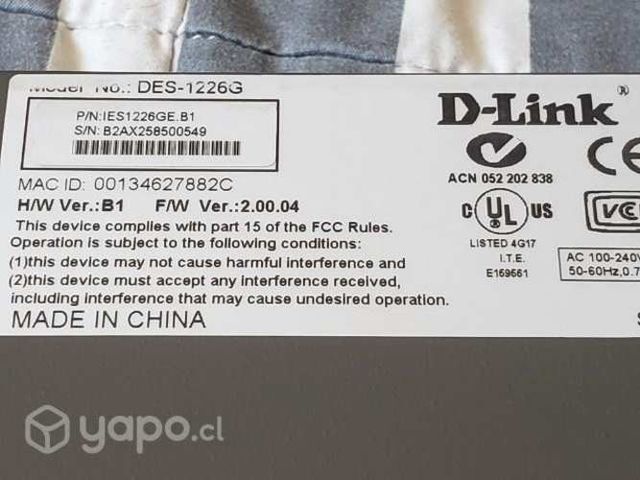 Switch Gigabite DLINK DES-1226G