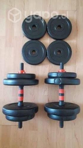Set Mancuernas Barra Armables 20 Kg