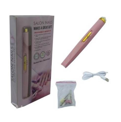 Torno para uñas recargable con 5 puntas