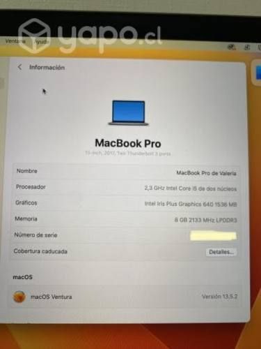 Macbook Pro 13 Inch 2017, 128 Gb 8 Gb Ram