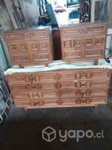 Jgo. Dormi. 2 plz. Más cómoda 8 cajones y