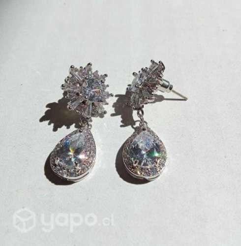 Aros circones con baño de plata