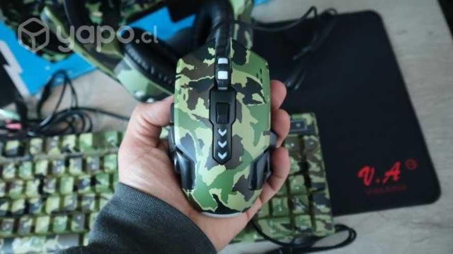 Kit gamer teclado, mouse, mousepad y audifonos