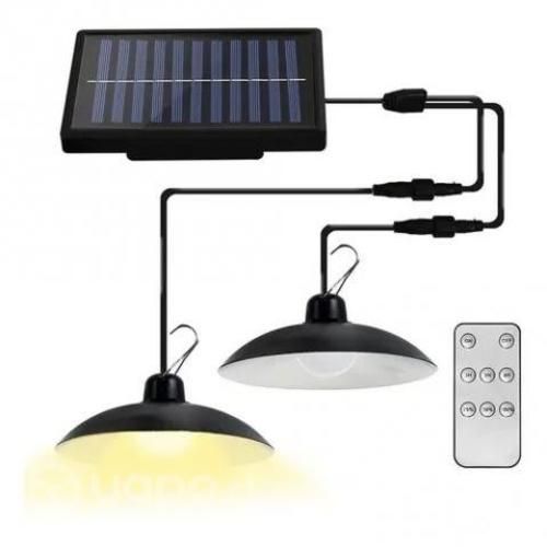 Set 2 Lámparas Solar Led Colgante 90w + Control
