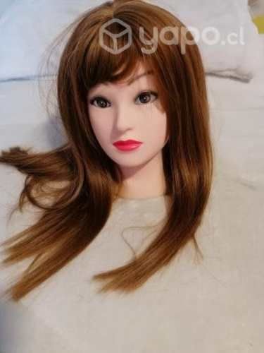 Peluca nueva melena lisa color castaño bamby